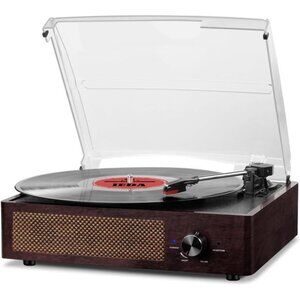 Vinyl Record Player Turntable with Built-in Bluetooth Receiver & 2 Stereo